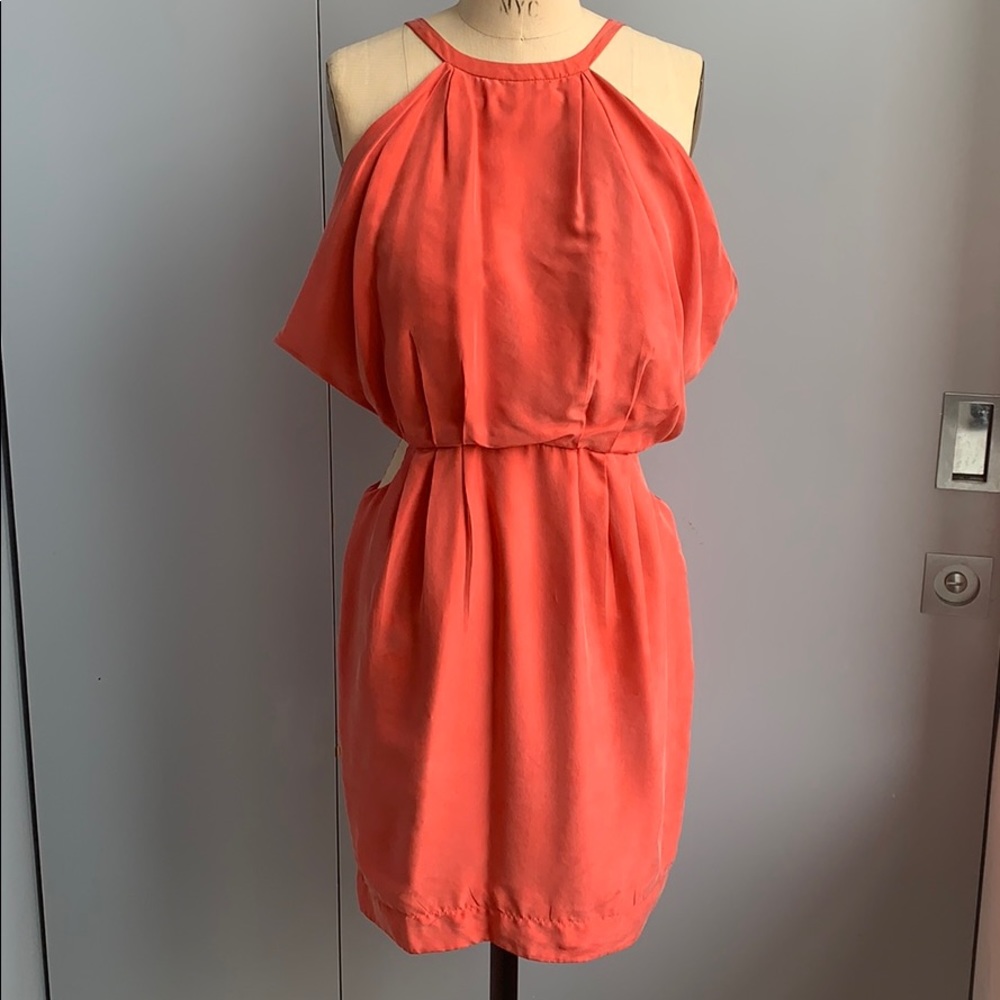 100% silk Funktional Need Supply coral draped dress xs